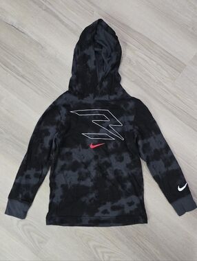 Nike 3BRAND by Russell Wilson Black Tie-Dye Hooded Long Sleeve Tshirt Size 6